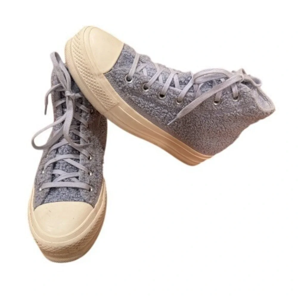 Converse Chuck Taylor All Star Move Sherpa Fleece Platform Blue 572240C Womens 7